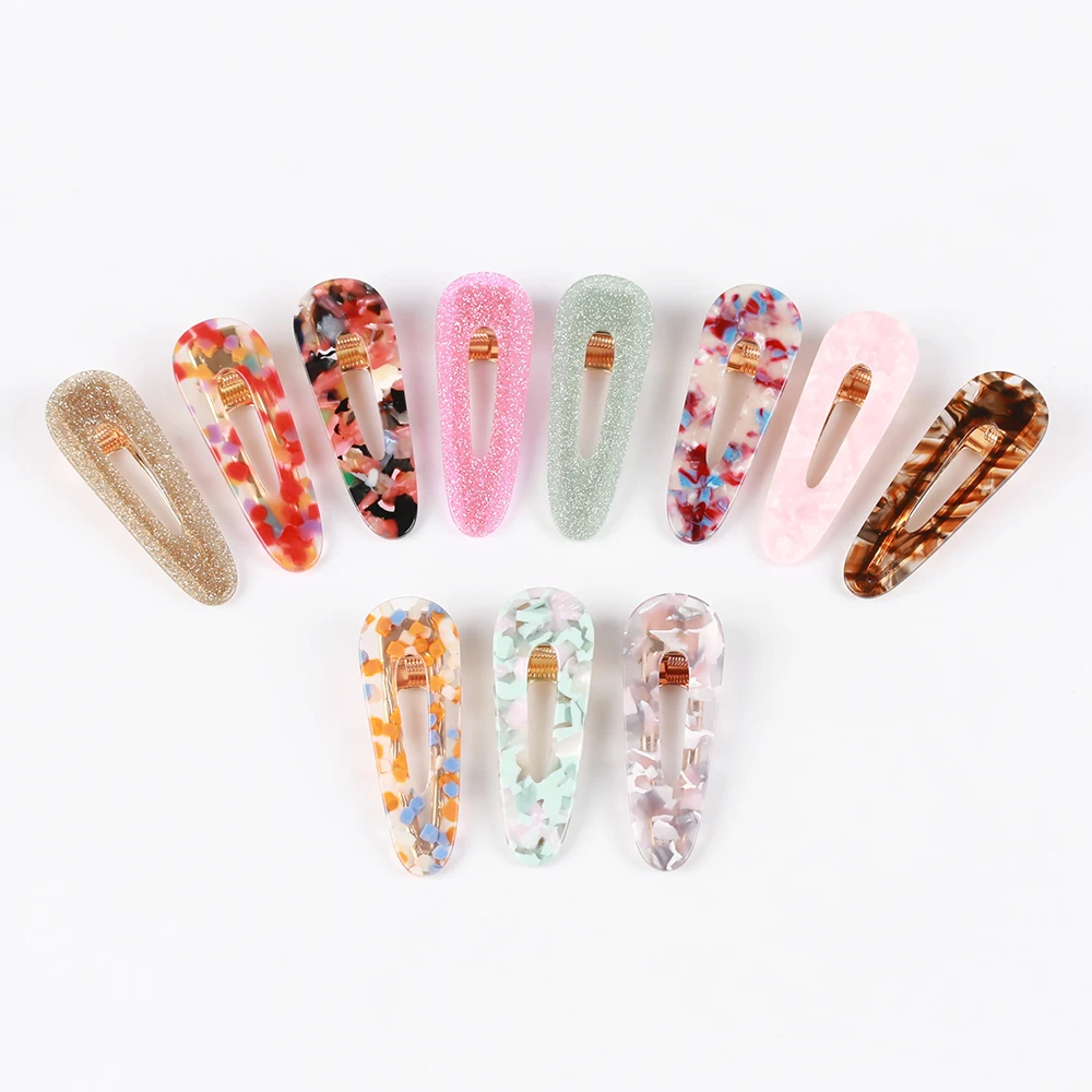 

1PC Fashion Leopard Dots Hairpins Women Girl Geometric Waterdrop Shape Hair Clips Metal Gold Color Hair Clips Hair Accessories