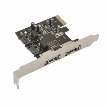 

New 2 Port eSATA e-SATA 3.0 and 2 Port SATA 3.0 Serial ATA to PCI-E PCI Express Card Adapter Converter 6.0Gbps ASM1061 Chipset