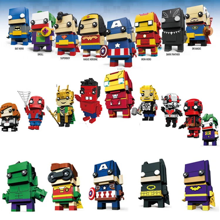 

Decool superheros Batman superman Iron Man Avengers Legoed brickheadz for minifigure Marvel building blocks kids toys sets gift