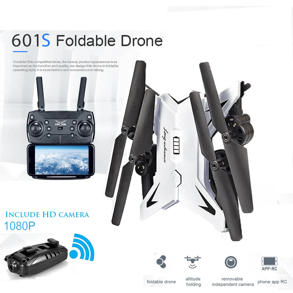 RC Helicopter KY601S RC Drone with 1080P WIFI Camera FPV Drone Foldable RC Quadrocopter Long time flying KY601S