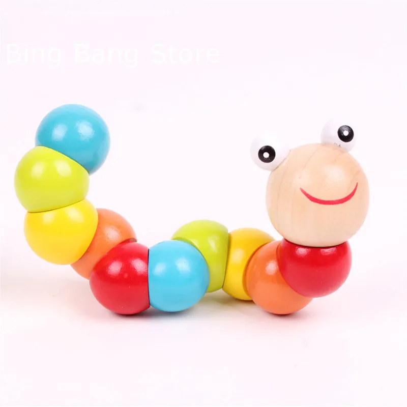 

Baby Toy Wood Rattles Kids Cute Animal Toys Early Education Toys for Infant Boys Girls Leaning Color Number Gift for Newborn