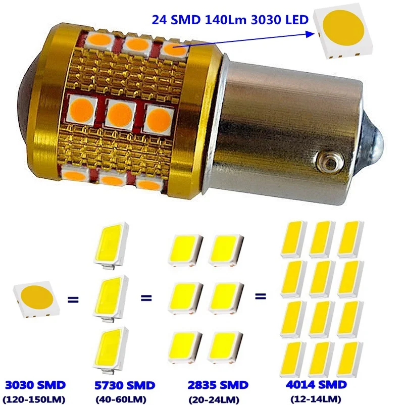 2 шт. 1156PY 7507 PY21W BAU15S супер яркий 1200Lm 3030 SMD СВЕТОДИОДНЫЙ индикатор Заднего направления автомобиля Авто Передние поворотники свет Янтарный