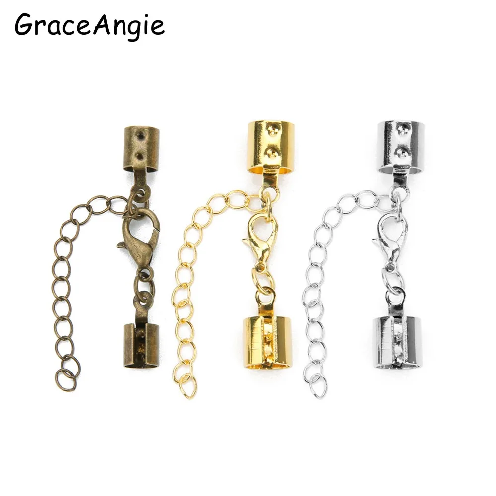 

20Pcs Clasps&Hooks Leather Bracelet Connectors Rope Buckle Clip Connection Bronze Gold Silver White K Chain Bracelet Connector