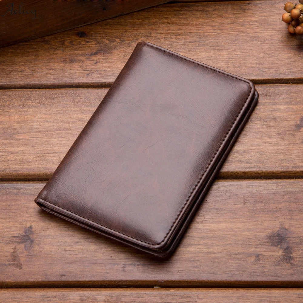 

Mini New Credit Card High Quality Solid Patchwork Vintage Men Synthetic Leather Wallet Pocket Credit Card Clutch Bifold Purse