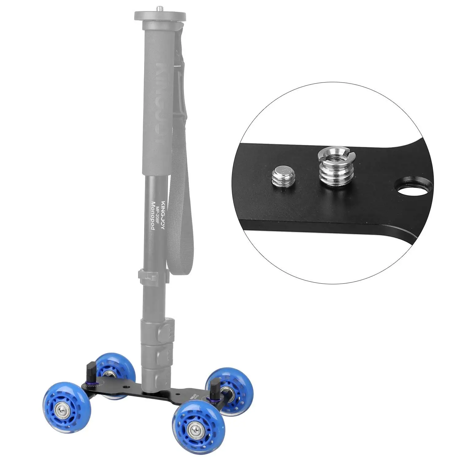 KINGJOY VX-103 Tabletop Mobile Rolling Slider Dolly Car,Skater Video Track Rail for Speedlite DSLR Camera Camcorder Rig KINGJOY VX-103 Tabletop Mobile Rolling Slider Dolly Car,Skater Video Track Rail for Speedlite DSLR Camera Camcorder Rig