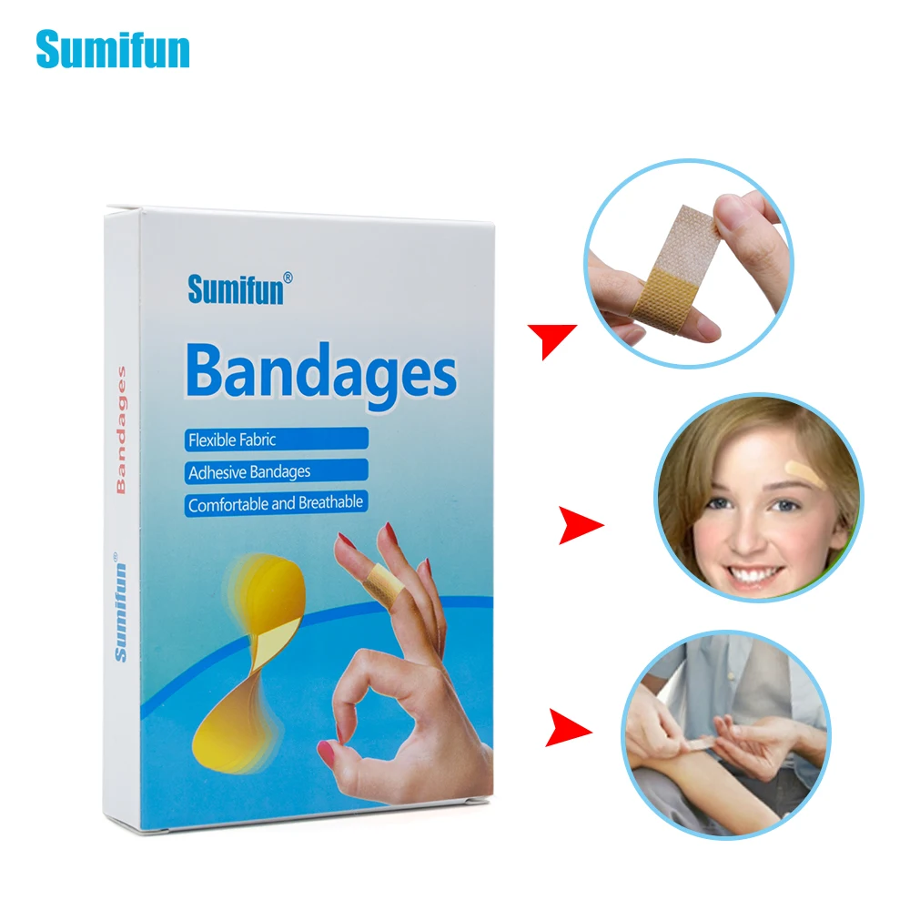 100pcs/bag Fashion Waterproof Breathable Bandage Adhesive Wound First aid Hemostasis Antibacterial Band aid Household Patches