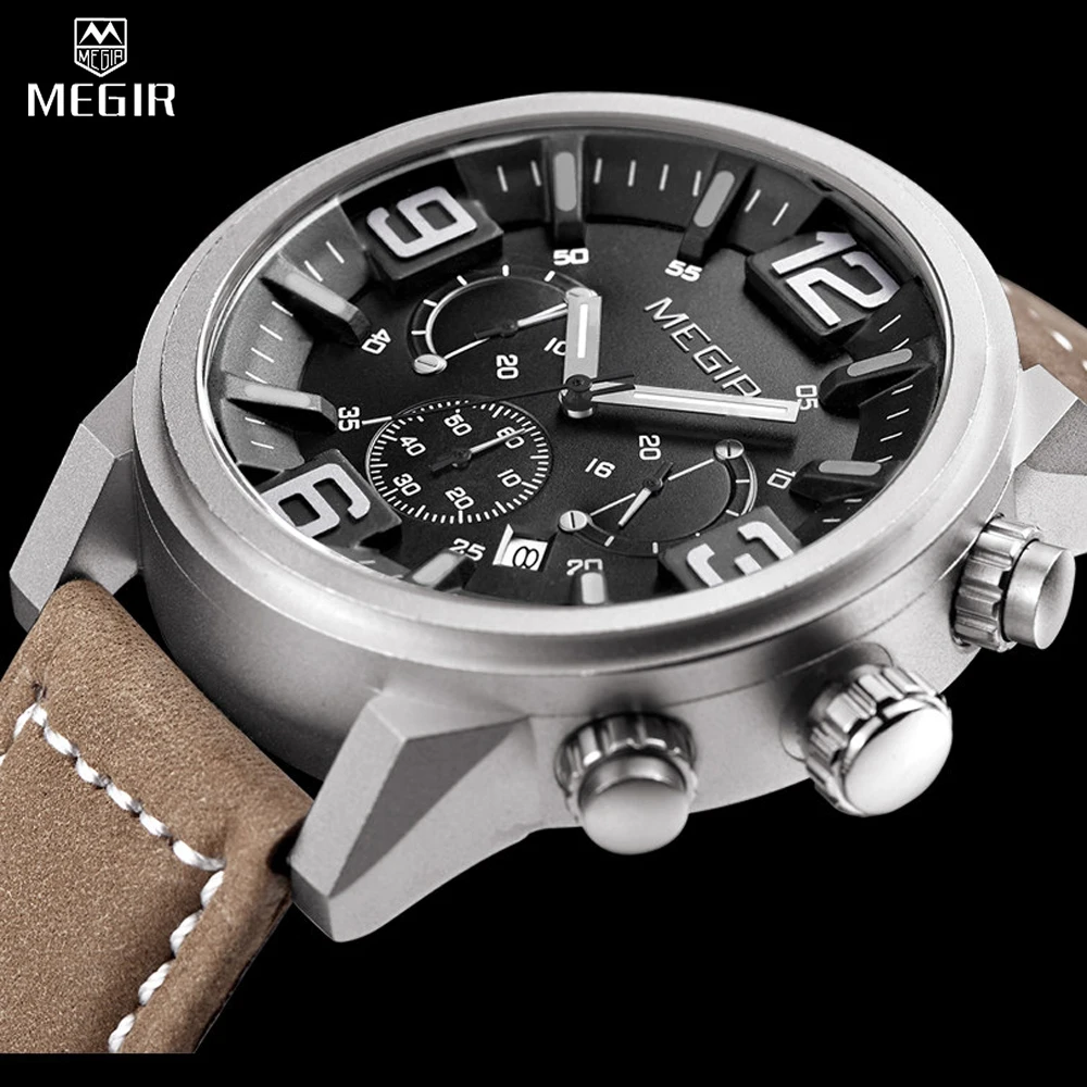 

MEGIR quartz-watch men's Chronograph sport watches man waterproof luminous stop watch for male hour watches relogio esportivo