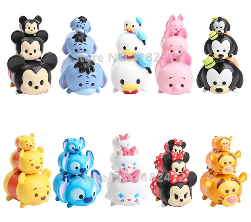 

Tsum Tsum Mini Stack Figure 3 Pieces/Set Lilo and Stitch Donald Duck Goofy Marie Cat Piglet Eeyore Tigger Bear Kids Toys