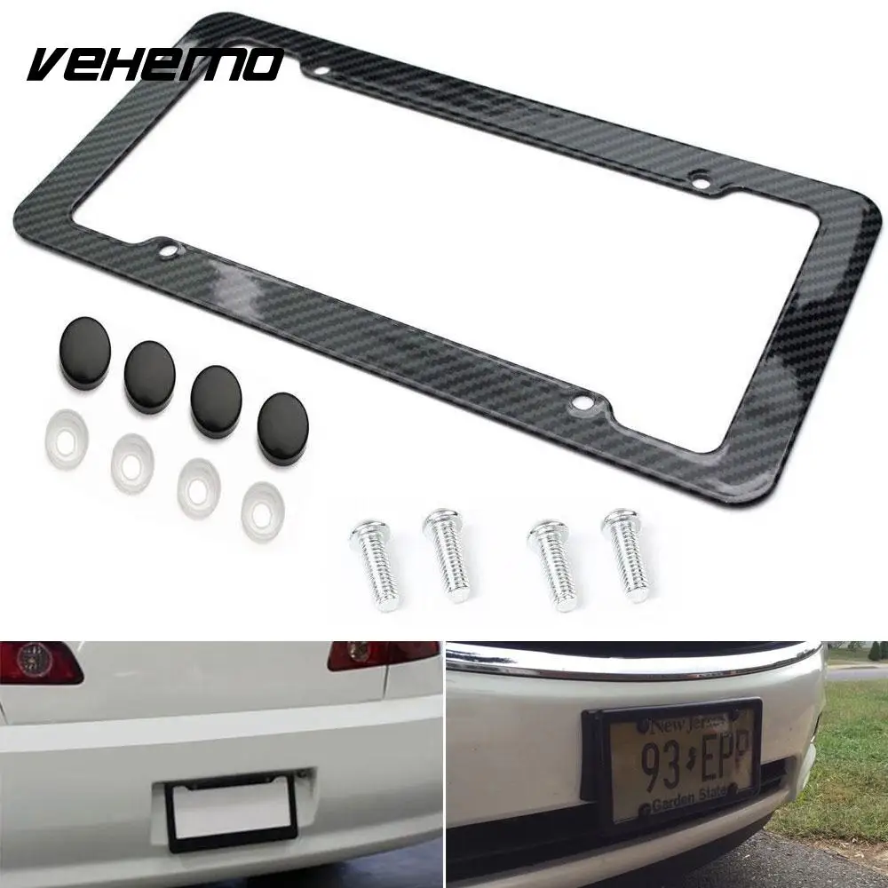 

Vehemo 2Pcs Plate Frame License Plate Frame Screw Caps Car License Plate Truck Car Part Universal Tag