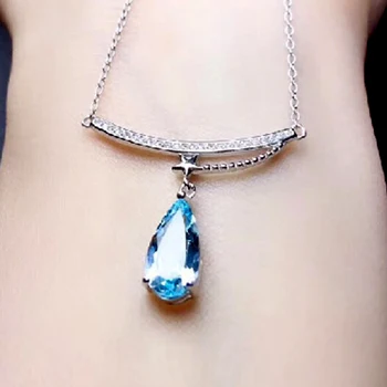 

Natural Topaz Pendant 925 sterling silver 2019 New design star Gemstone Jewelry Water Drop