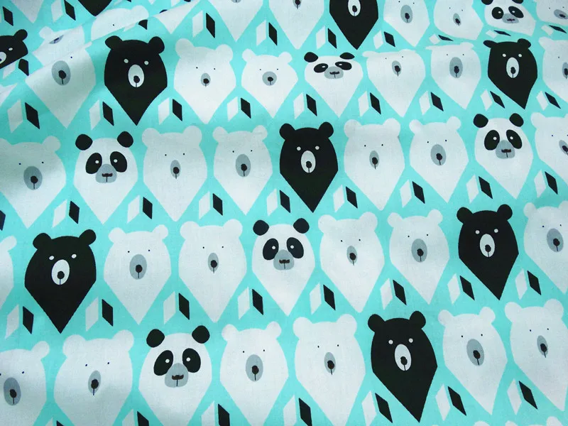 Синие джунгли лиса медведь панда три угла хлопок ткань для Diy лоскутное шитье Дети Домашний текстиль квилтинг Тильда тиссус ремесла
