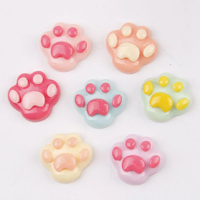 

25x28mm 20PC Kawaii Flat Back Claw DIY Miniature Artificial Mix Color Resin Cabochon Decorative Craft Play Doll House Toy