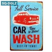 [SQ-DGLZ] Горячая полная услуга Автомойка жестяная вывеска Настенный декор металлические вывески изделия из металла винтажный домашний декор живопись таблички художественный плакат