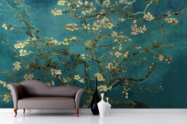 mural amandeltakken door van gogh behang muurschilderingen 3d behang