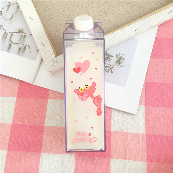 Flamingo Milk Water Bottle Plastic Creative Sport Drinkware Cycling Camping Hiking My Drink Bottle Shaker Portable Kettle