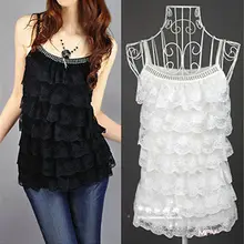 Hot Sale Women Summer Loose Casual Lace Sleeveless Vest Shirt Tops Blouse Ladies Top