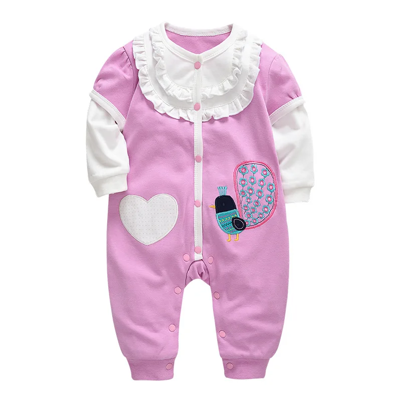 New Baby Girl Clothes Embroidery Lovely Lace Newborn Clothes Baby Cotton Girls Romper Long