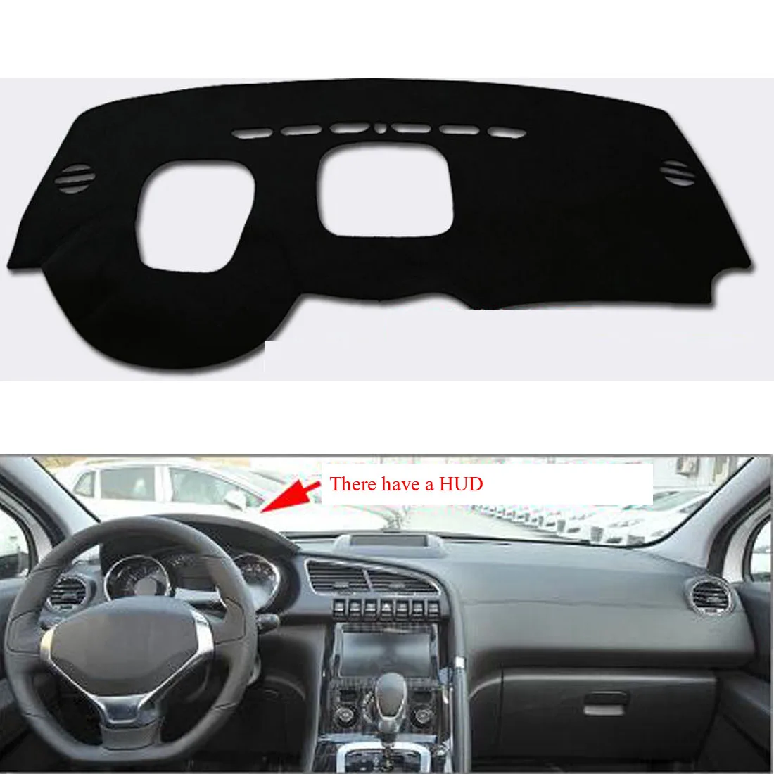 

Dongzhen Fit For Peugeot 3008 2013-2016 With HUD Car Dashboard Avoid Light Pad Instrument Platform Cover Mat Auto Car Styling