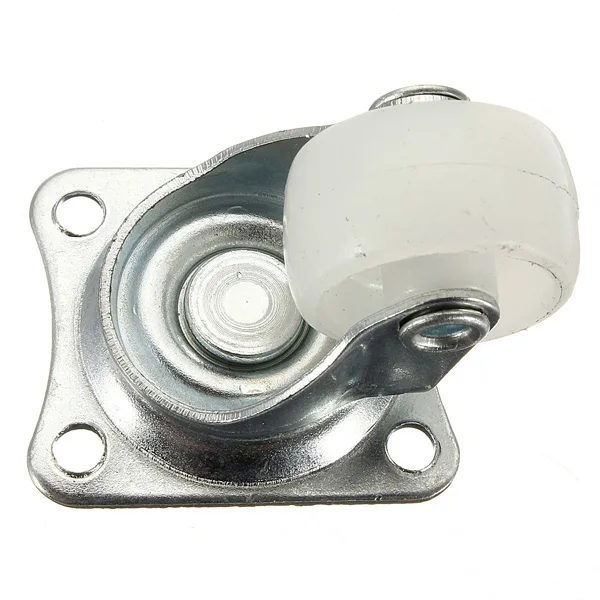 4pcs 10Kg Universal Swivel Casters 1" Wheels Castor White PP Nylon Dual