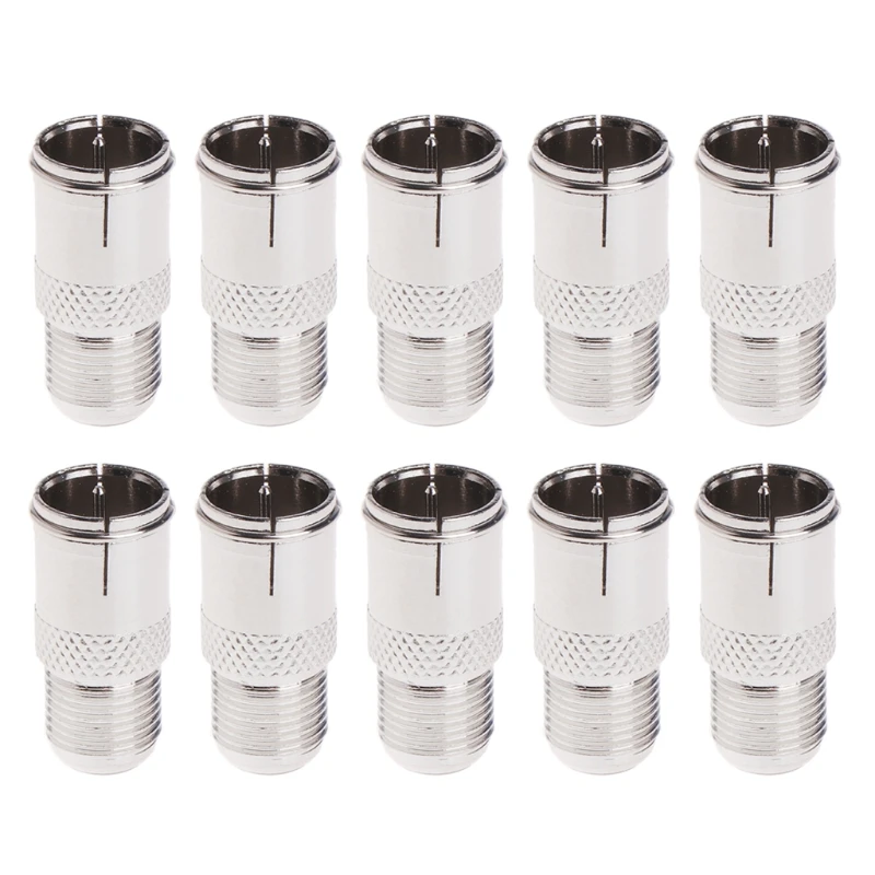 

10 Pcs Quick Fit F Connector Male Plug To Female Adapter - Push On RF Coaxial