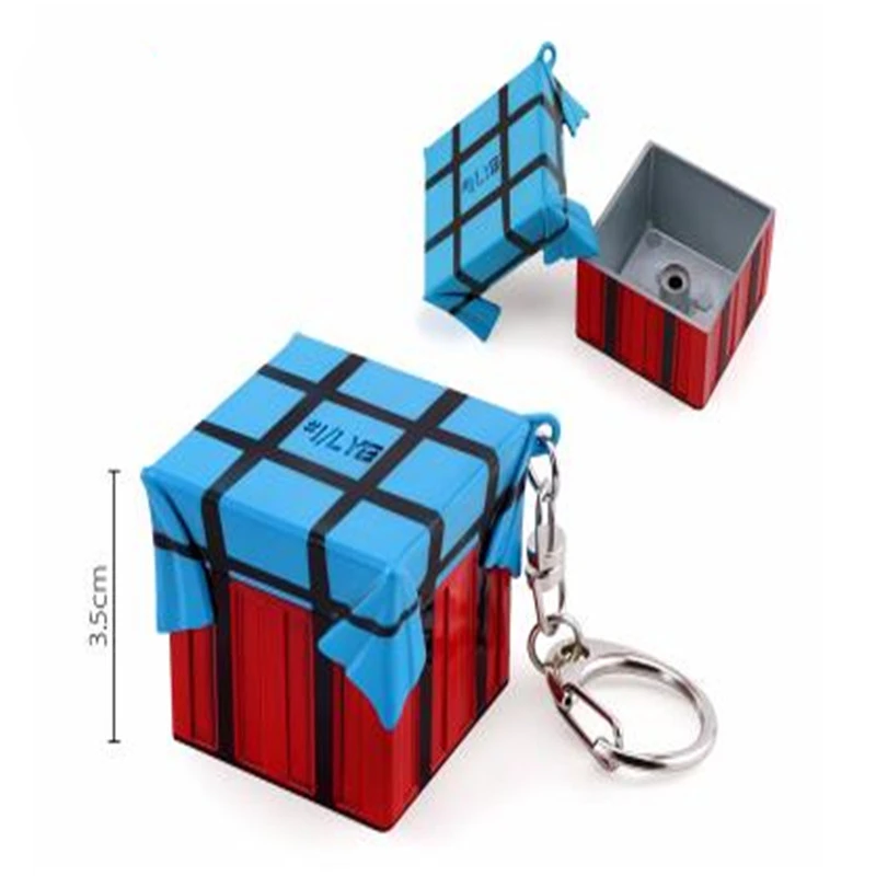  BOOCRE Game PUBG Accessories Big Escape Weapon To Eat Chicken Weapon Airdrop Box Key Buckle