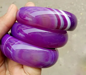 

Fine Jewelry Best Gift for A Stylish Women's Bracelet, A Natural purple wide Agate Inlaid Design Bracelet Free Shipping