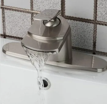 

Basin Faucets Torneira Waterfall Bathroom Brushed Nickel -Free Shipping