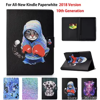 

Case For Amazon New Kindle Paperwhite 2018 released Cover Funda for Kindle Paperwhite 4 10th Generation Cute Cat Dog Shell Capa