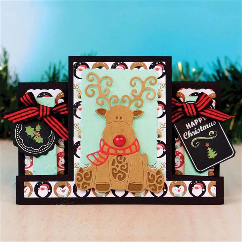 

Naifumodo Animal Deer Dies Scrapbooking Metal Cutting New Dies for 2019 Christmas Craft Dies Embossing Dies Cuts Card Making