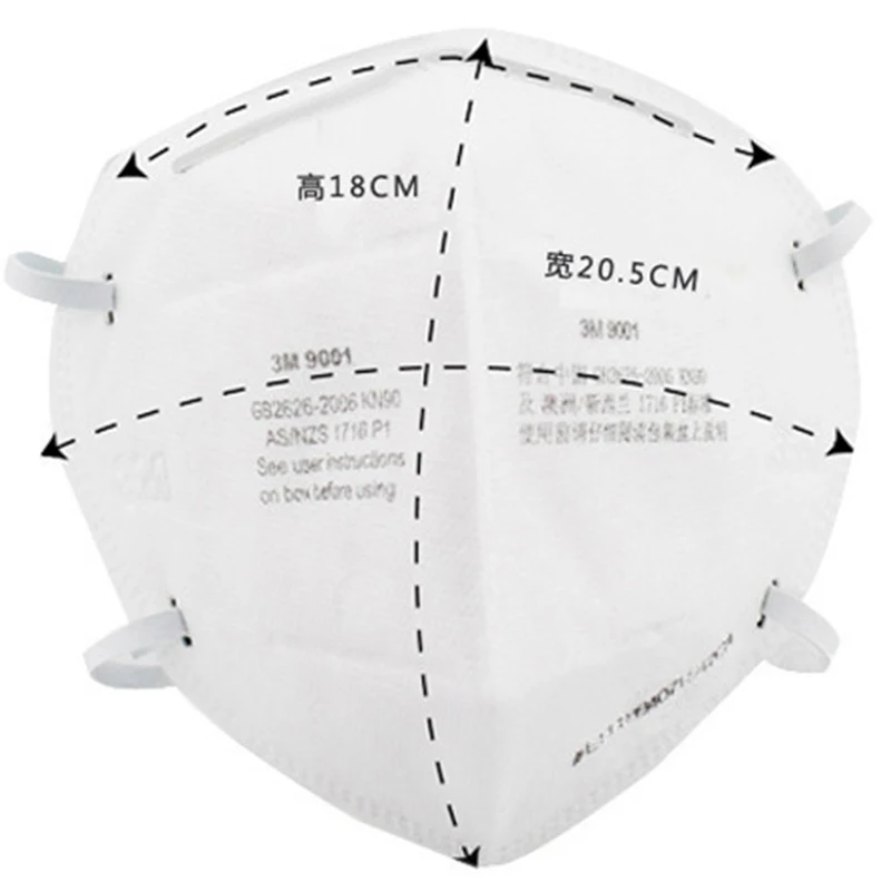 50 шт. 3M 9001/9002 Пылезащитная маска Antipm2.5 респиратор анти-туман маски промышленные эластичные оголовье электростатический фильтр