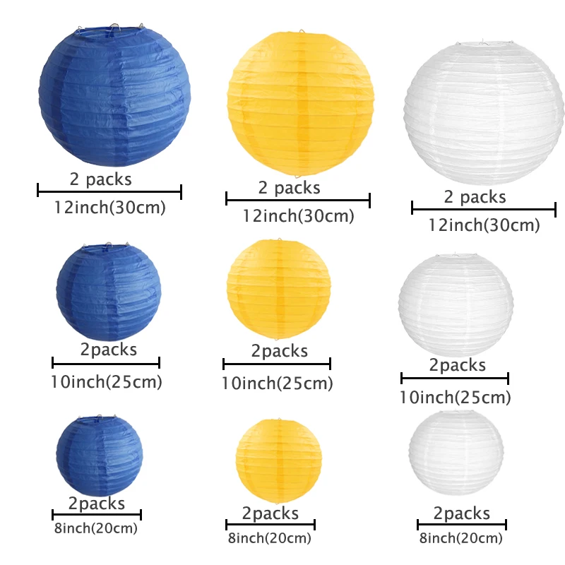 12x10/" Navy Blue New Round Paper Lanterns Lamp Wedding Party Decorations