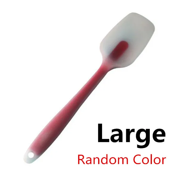 Силиконовая палочка для перемешивания, ложка для мыла DIY, термостойкий скребок для выпечки, инструменты для изготовления мыла, различные цвета и размеры на выбор - Цвет: Large Spoon