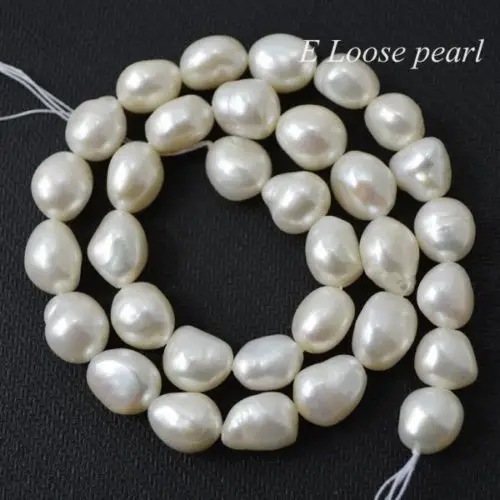 

wholesale Baroque pearl Freshwater Pearl Potato White Loose Pearl 10-11mm 32pcs 15