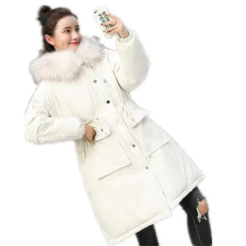 

Women Winter Down Cotton Jackets 2018 High Quality Medium-Long Winter Jackets Women Thicken Cotton-Padded With Belt ParkasCQ2515