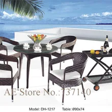 Набор обеденной мебели для открытого воздуха ротанговая мебель садовая мебель круглый стол& стул мебель Фошань агент оптовой цены контроль качества