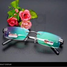 Claravida роскошная упаковка Генеральным директором для Бизнес оправы неокаймленные очки для чтения+ стальная коробка+ 1+ 1,5+ 2+ 2,5+ 3+ 3,5+ 4