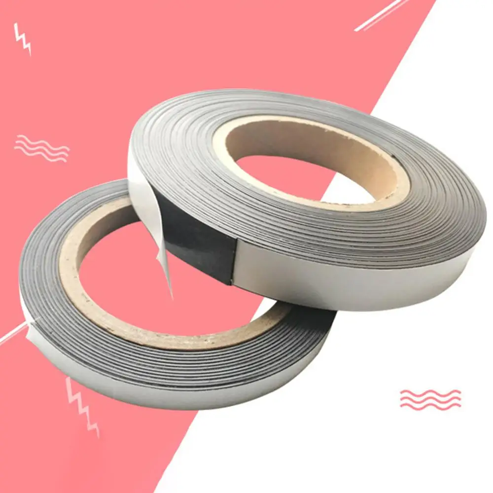 

1mx2cm Flexible Slim Soft Rubber Dual Sided Strong Magnetic Strip self adhesive flexible Home DIY Tape