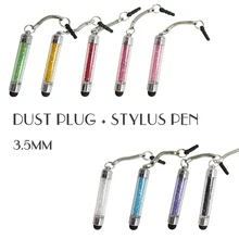 Marsnaska милый планшет стилус мини бриллианты 3,5 мм разъем для наушников Пылезащитная заглушка ручка для экрана мобильного телефона для iPhone iPad PC Latop