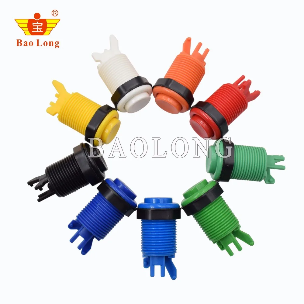 

6 PCS High Quality Push Arcade Button Jamma Game Long Push Microswitch for Arcade Game Machine DIY Mult Color