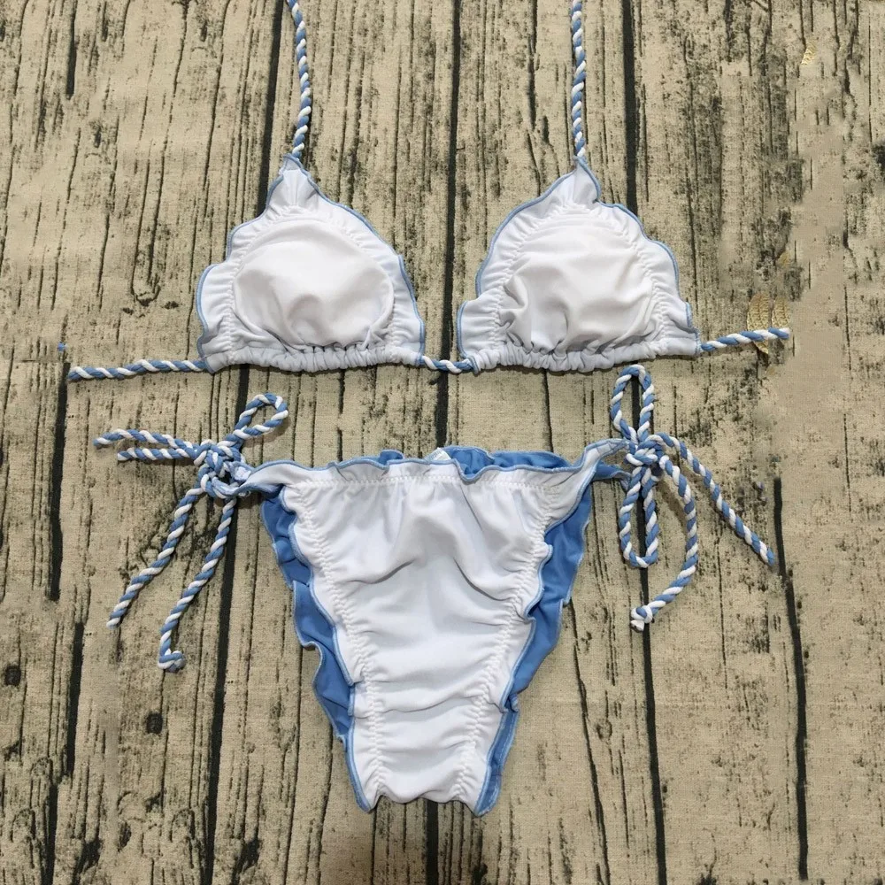 

NEW hot Sexy Bikinis Set Women Solid Color Straps Tankini Brazilian Swimwear Two-piece bikini push up padded bikini 2019 mujer