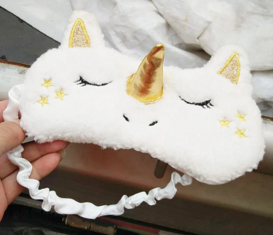 

1PCS Mayitr Unicorn Eye Mask Cartoon Sleeping Mask Plush Eye Shade Cover Blindfold Eyeshade Suitable For Travel Home