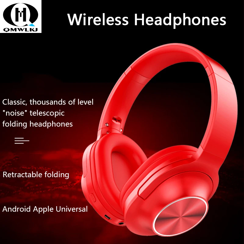 

Active Noise Cancelling Bluetooth 4.2 Headphones Mic, Wireless/Wired Comfortable Foldable Stereo Over Ear Headset