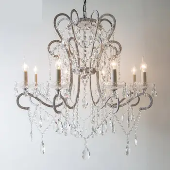 

Kitchen Industrial iron Chandeliers Lamp Bedroom Living Room Villa Led Chandelier American Style Hanging Lighting Lustre lampa