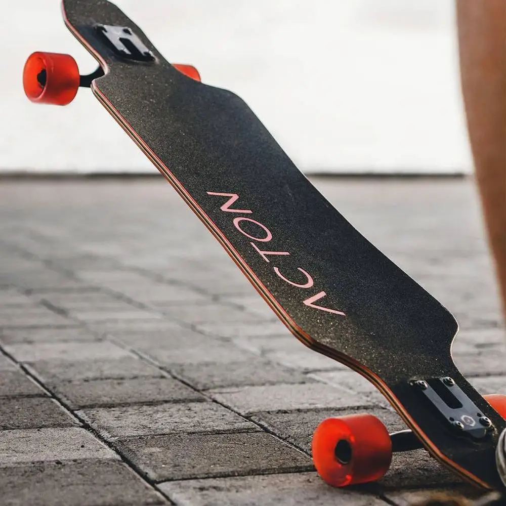 Xiaomi ACTON, Круглый скейтборд с длинным колесом, светодиодный Ночной светильник, клен, деревянный скейтборд для катания на открытом воздухе от 16 до 50 лет - Цвет: Черный