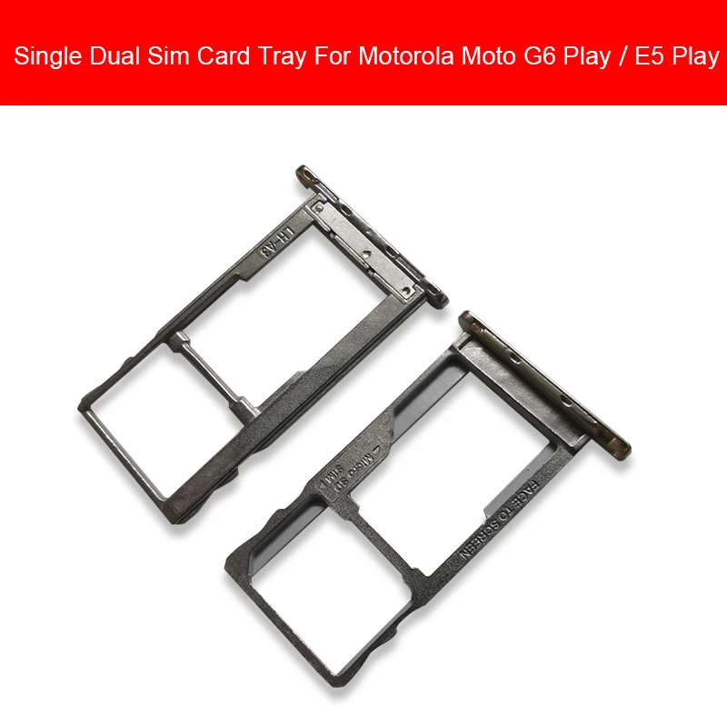 

Single Dual SD & SIM Card Tray Holder For Moto Motorola E5 G6 PLAY Memory & Sim Card Socket Adapter Repair Black And Dark Blue
