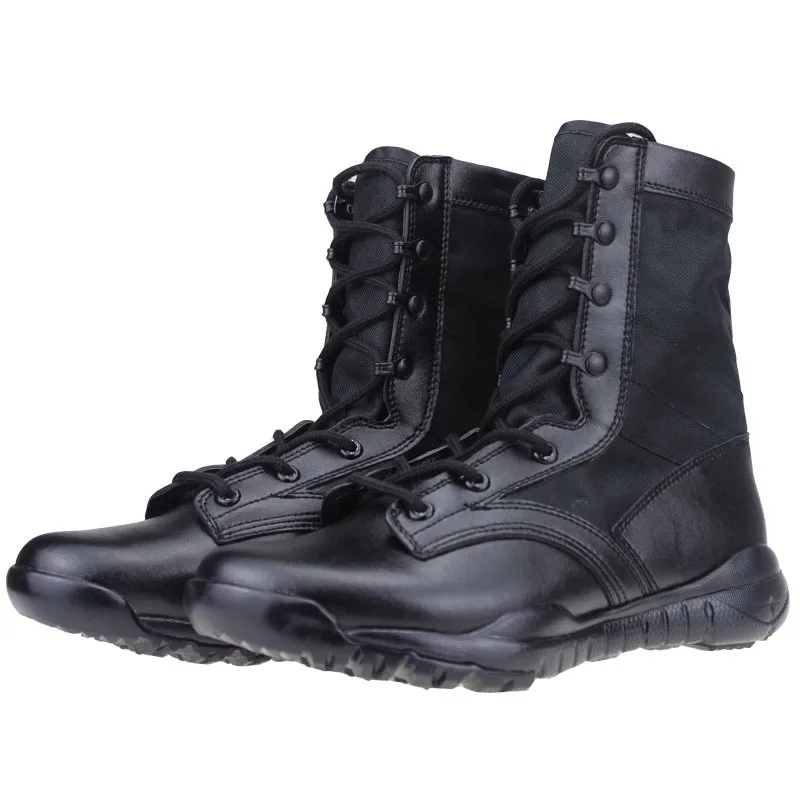 

Black Light Wight Outdoor Hiking Shoes Men's Desert Military Tactical Boots Men Combat Army Boots Canvas Breathable Shoes