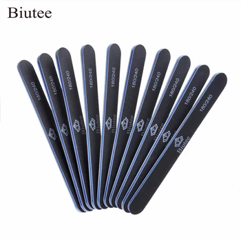 

Biutee 10 Pcs Nail Files 180/240 Nail Buffer Black Double Sided 240Grit Washable Manicure Tools Pedicure Fingernail File