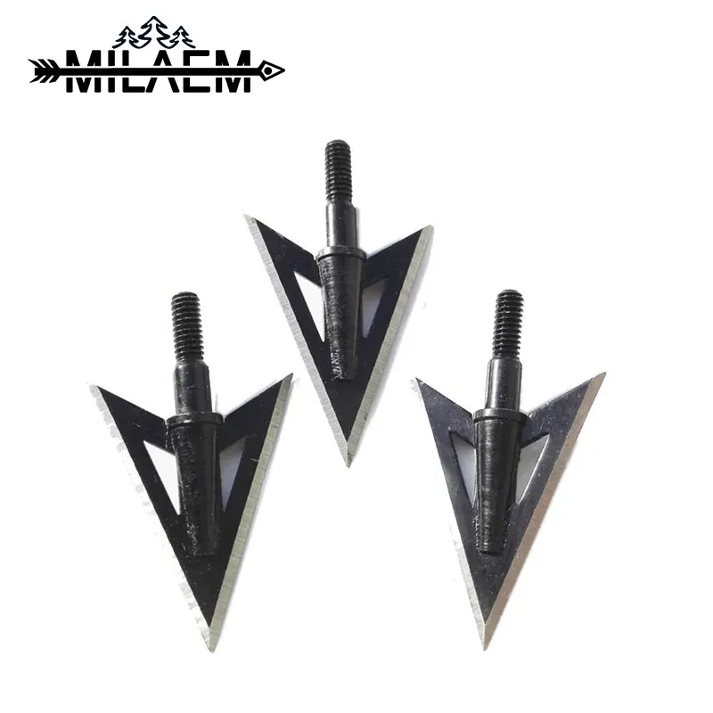 

3/6/12pcs 100Gr Archery Blade Arrowhead Stainless Steel Broadheads Target Point Tips Shooting Arrow Shaft Accessories
