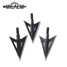 3/6/12pcs 100Gr Archery Blade Arrowhead Stainless Steel Broadheads Target Point Tips Shooting Arrow Shaft Accessories