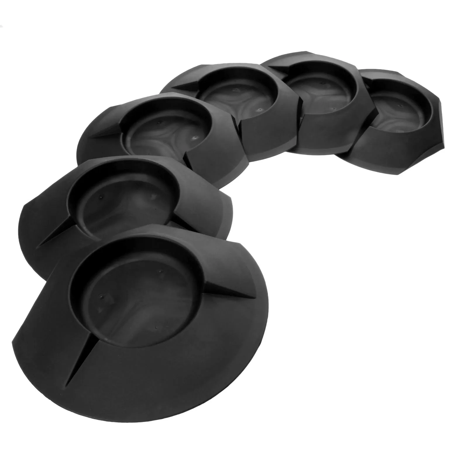 6Pcs Plastic Black Golf Putting Green Cup Home Backyard Training Aids